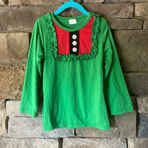 Girl ruffle long sleeve boutique top
